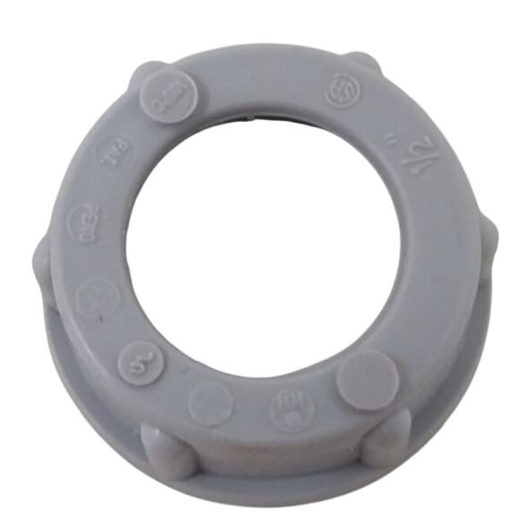 22 New 1/2" Gray Plastic Rigid Screw On Threaded Insulated Bushings Open Box - Picture 2 of 4